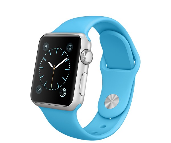 38MM SILVER ALUMINIUM CASE WITH BLUE SPORT BAND